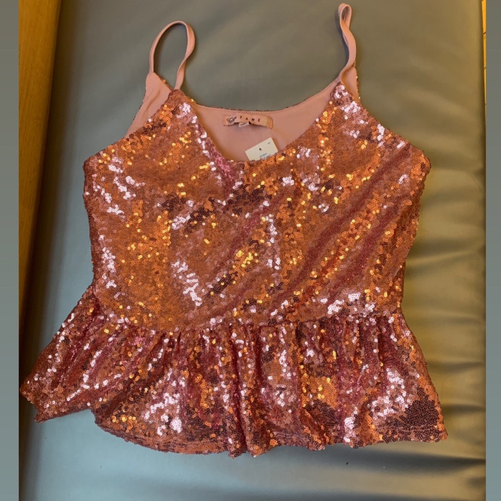 pink sequin top